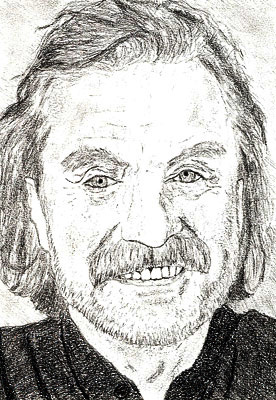 Portraitzeichnung vom österreichischen Schriftsteller Christoph Ransmayr