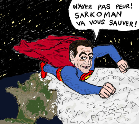 Karikatur von Nicolas Sarkozy alias Sarkoman